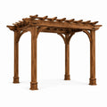 Pergola de jardin en bois marron avec toit ajouré, 400 x 300 x 250 cm, style rustique