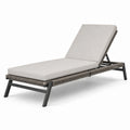 Bain de soleil inclinable en métal et corde tressée, 200 x 75 x 90 cm, beige, gris anthracite et gris taupe