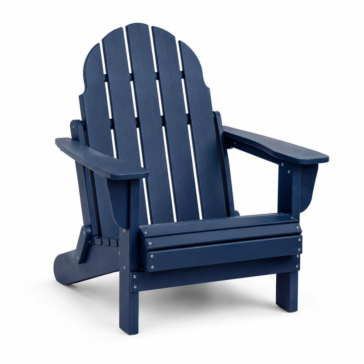 Fauteuil Adirondack pliable en polyéthylène bleu marine 76 x 83 x 92 cm